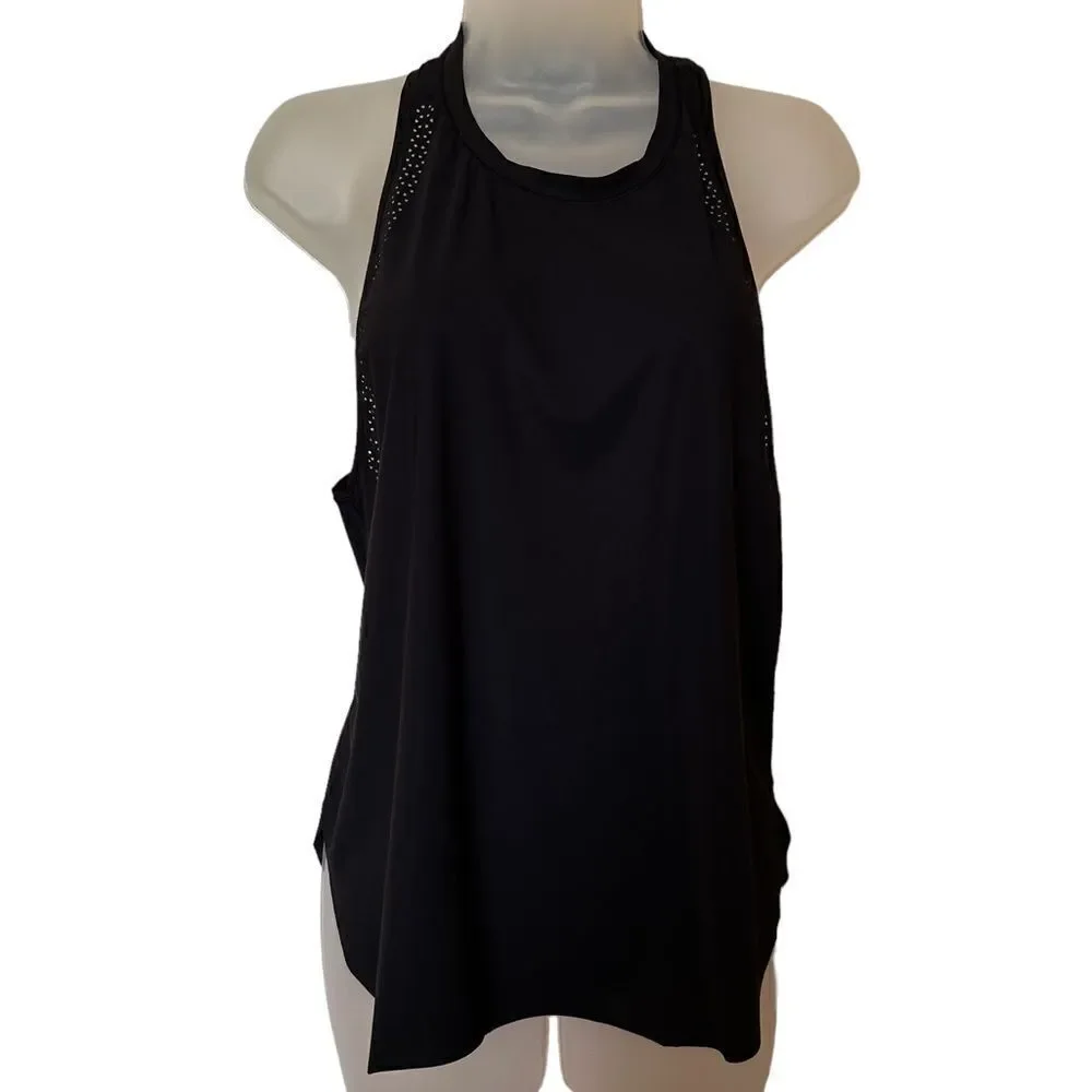 Lululemon Seamless Razor Back Black Flowy Fitted Tank Top Workout Shirt